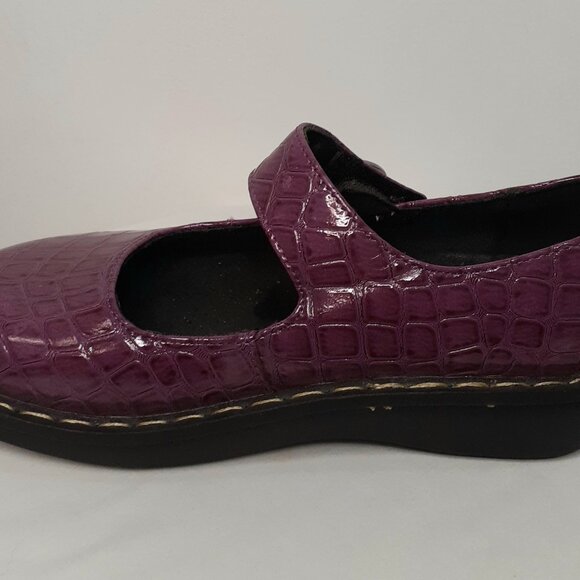 NWOB xeyes Girls Dress Shoes Mary Janes Faux Patent Leather SZ 2 Purple & Black - Picture 9 of 12